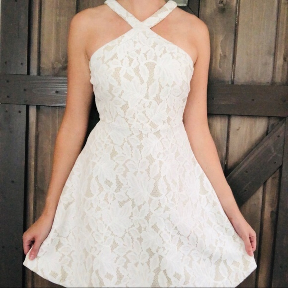 NWT She + Sky Lace Halter Dress